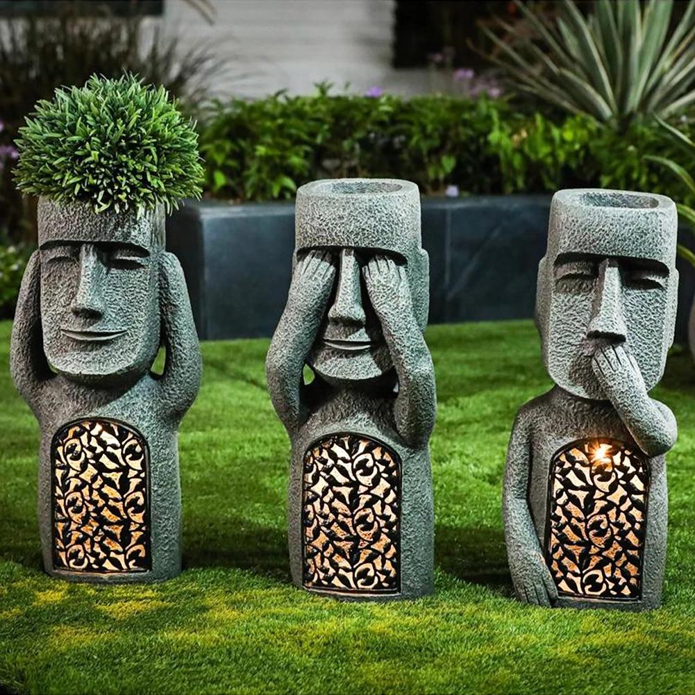 Påskön "Rapa Nui" Solar Garden Statue